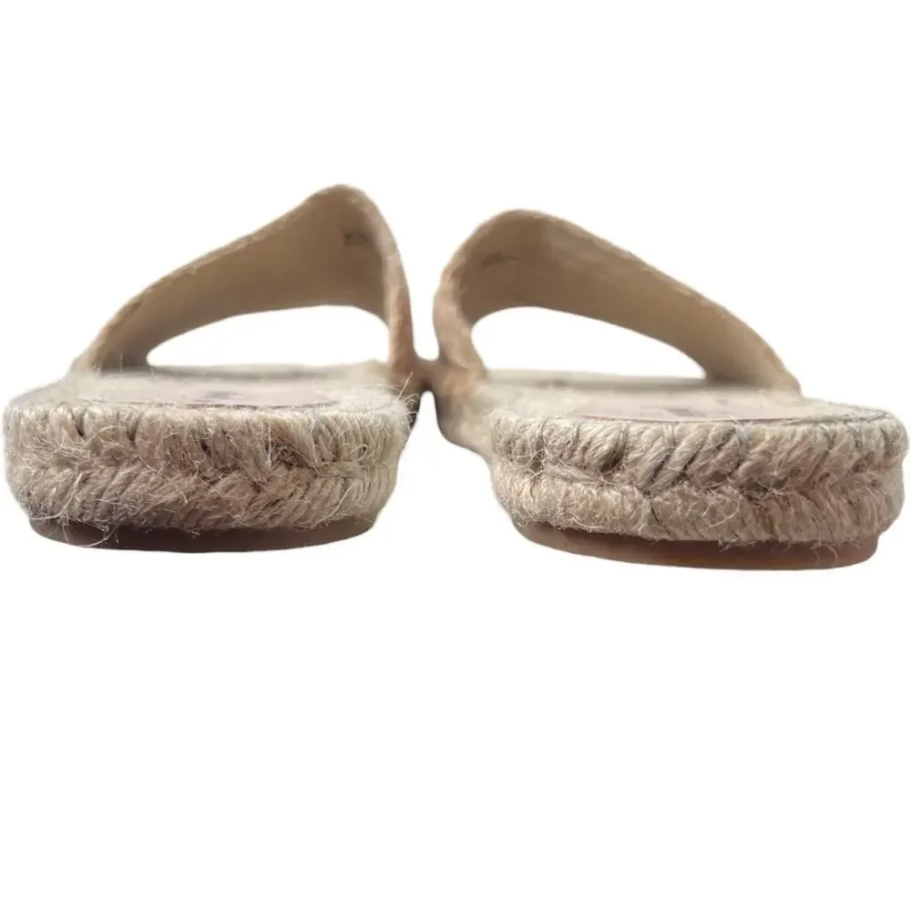 FP Beach Front Espadrille Slide Sandals Woven Jute Tan Boho W's EU 41 = 9.5 - 10